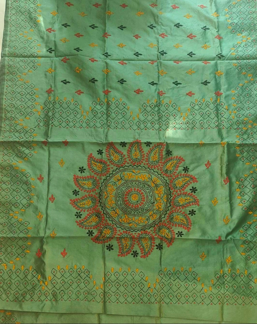 Nakshi Kantha Embroidery Silk Saree