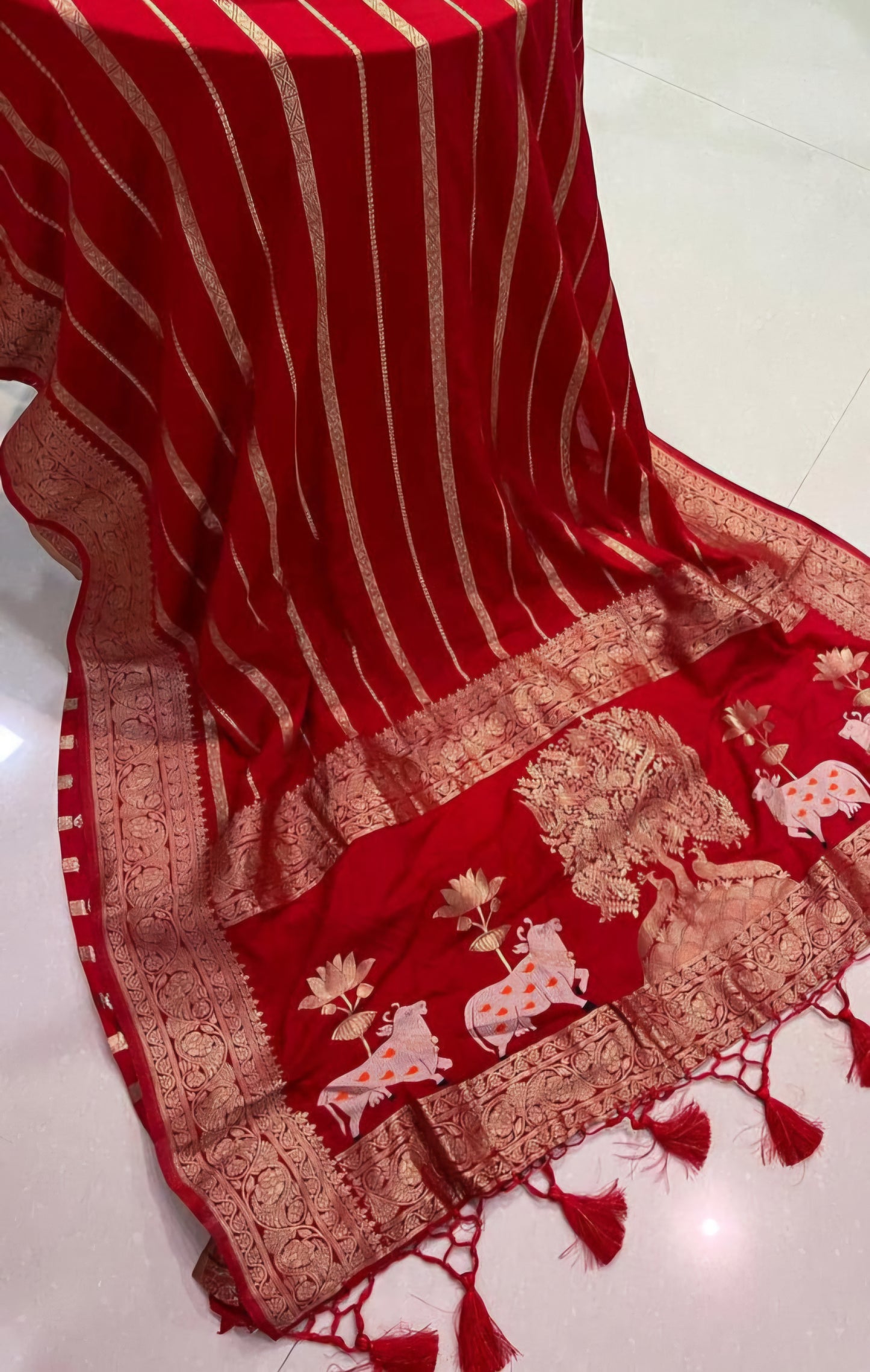 Soft Khadi Georgette Saree with Pichwai Pallu