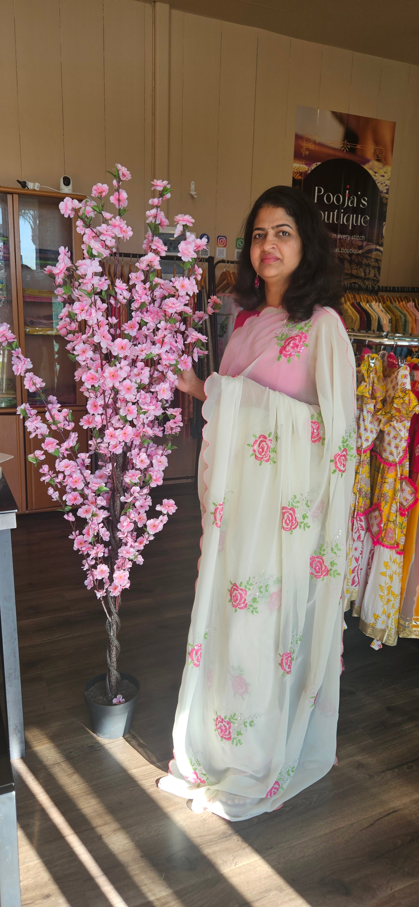 Georgette saree with sequins work