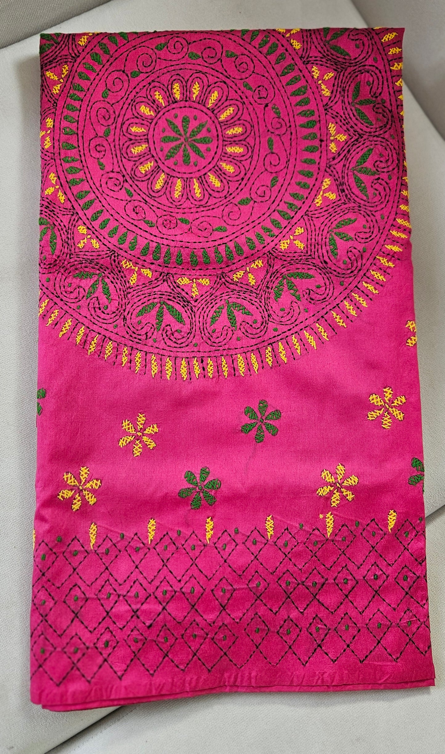 Nakshi Kantha Embroidery Silk Saree