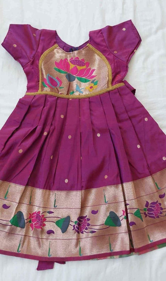 Paithani silk dress for 4-5yrs