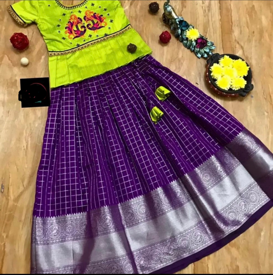 Pattu Pavadai  Kids Set