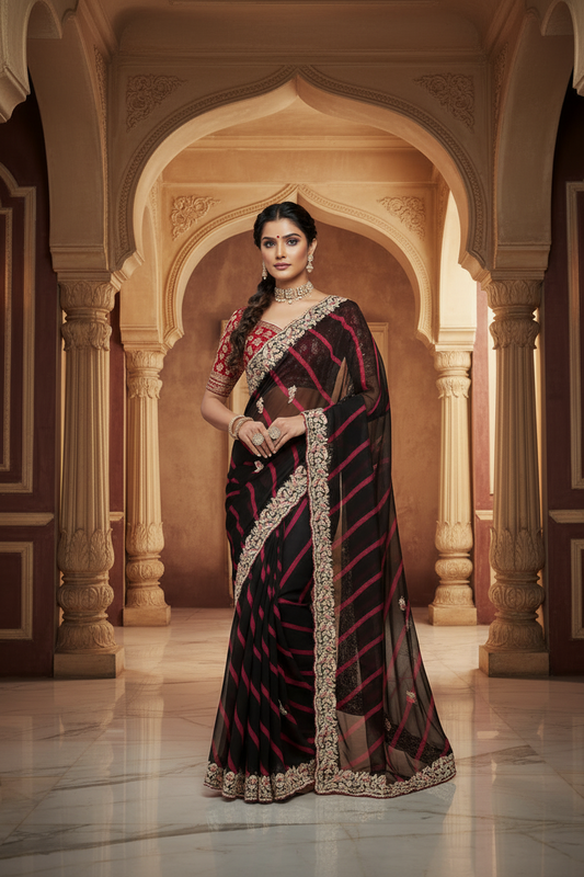 Georgette saree with Gotta Patti work