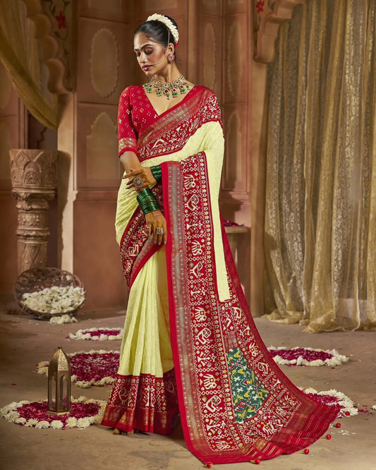 Chikankari Saree with Patola Border and Pallu